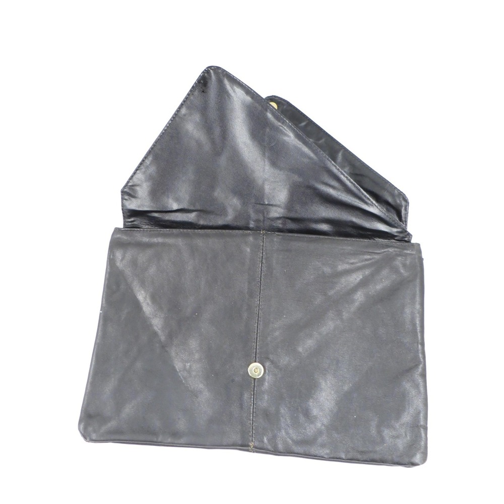 Vintage Italian Leather Clutch Bag Womens Envelope Purse Made in Italy 80s - Picture 5 of 7